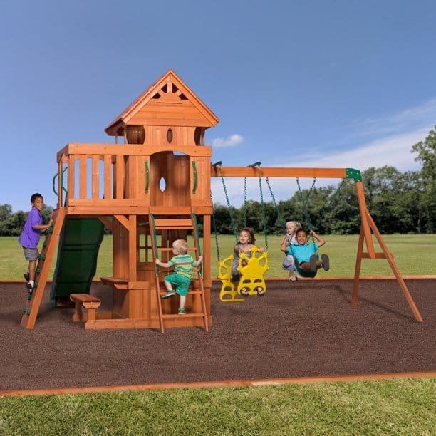 Backyard Discovery Monterey Wooden Swing Set 3m Slide