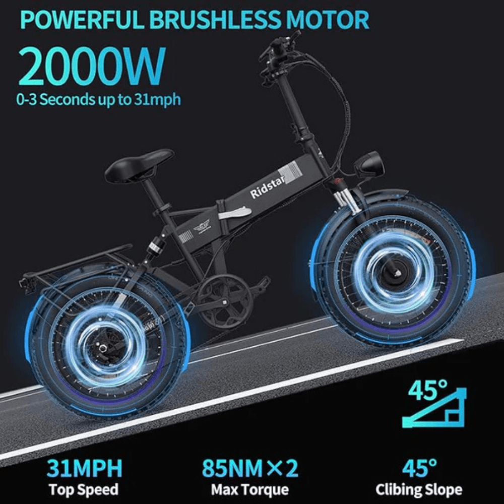Ridstar H20Pro Folding Electric Bike 750W 31.9km/h