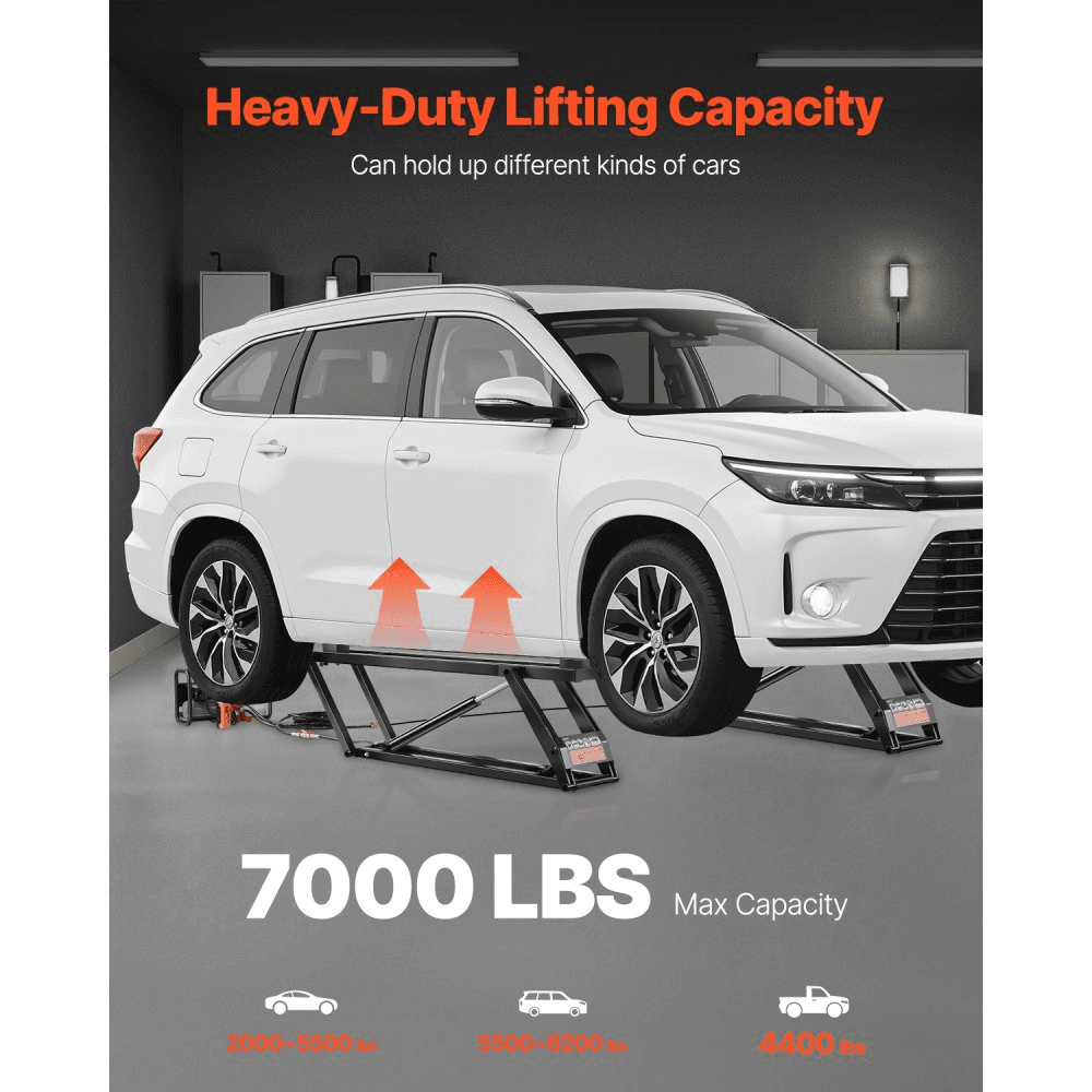 Adjustable Hydraulic Car Lift with Remote Control 3175kg