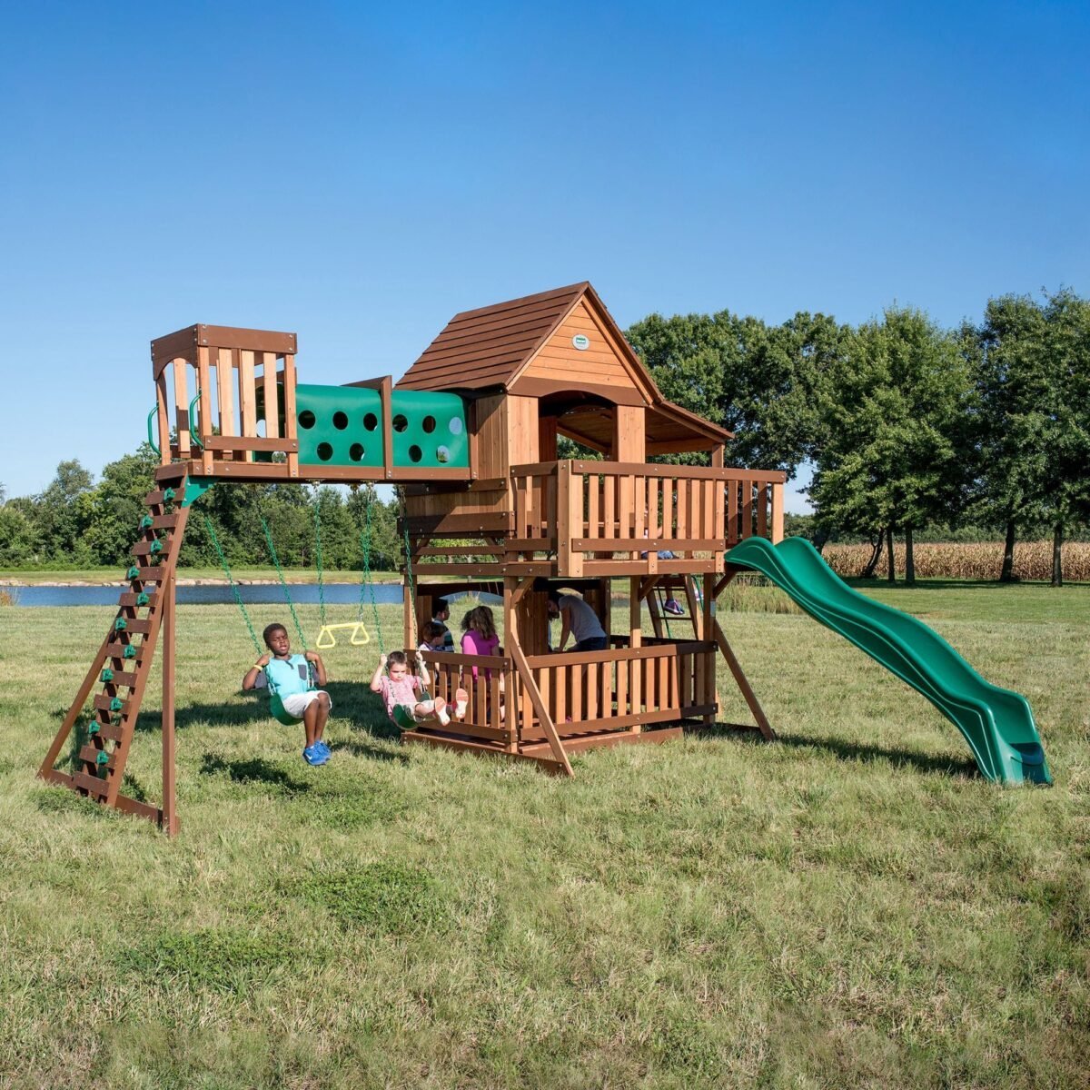 Backyard Discovery Woodridge Elite Wooden Swing Set