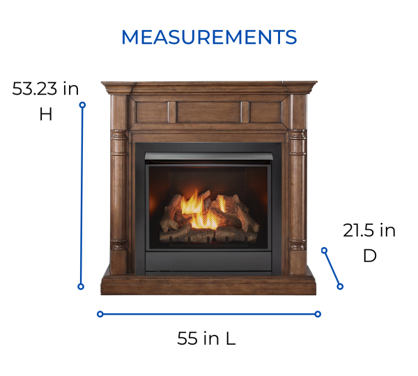 Duluth Forge FDI32R-M-WN Ventless Gas Fireplace 1.4m x 54.6cm