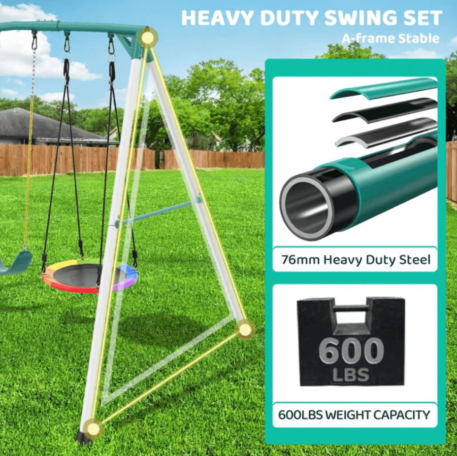 Heavy-Duty Outdoor Porch Swing Set 15437 2.9m