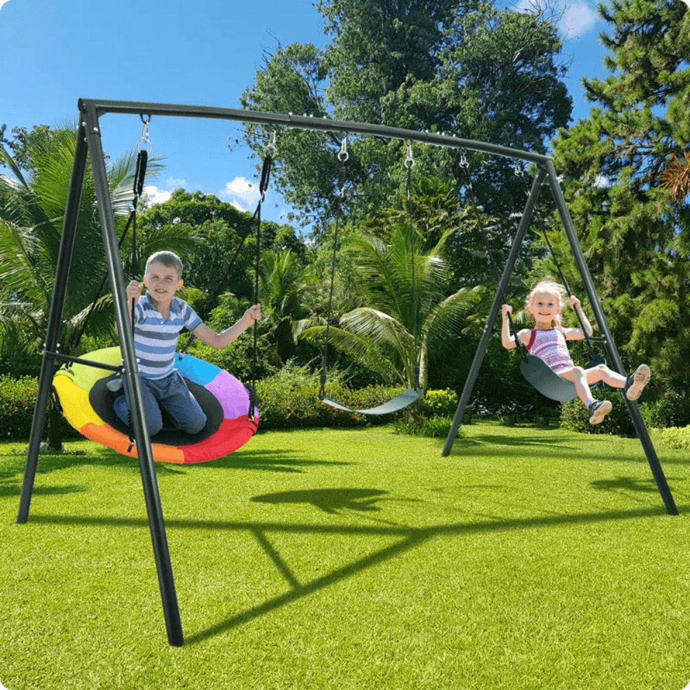 Klokick Metal Swing Set with 3 Swings 180.3cm