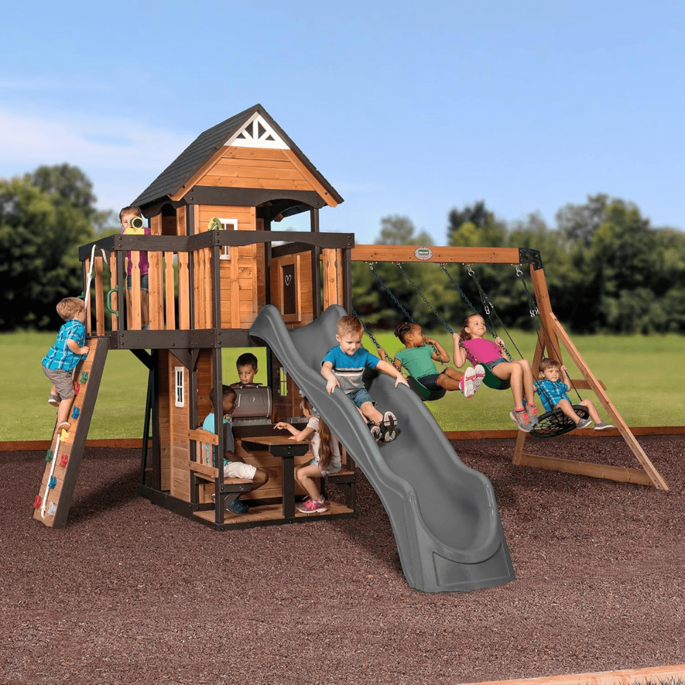 Canyon Creek All Cedar Wooden Swing Set Playset